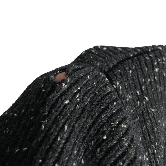 Private Member Men’s Marled Black Knit Sweater Full Zip Jacket - Picture 7 of 7